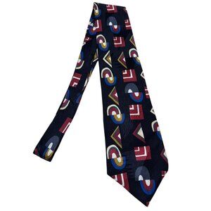Morgan Hart Geometric Patterned Multicolor 100% Imported Silk Tie Expressive